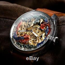 Men Skeleton watch, old Antique Pocket Watch, swiss movement, personalised watches