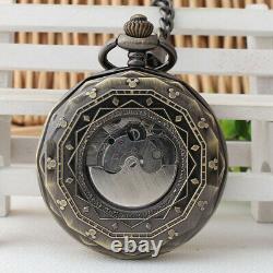 Men's Pocket Watch Rare Vintage Bronze Tourblllon Movement 24HR Sun Moon Dials