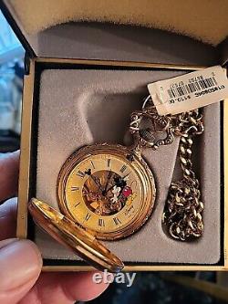 Mickey Mouse Skeleton Disney Pocket Watch With Swiss Movement. Rare Find