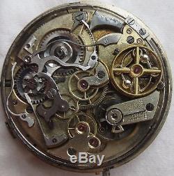 Minute Repeater & Chronograph Pocket Watch movement & enamel dial stem to 3