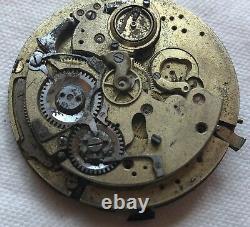 Minute Repeater Pocket Watch movement some parts missing 47,5 mm. In diameter