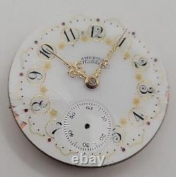 Mod 1888 Waltham Traveler 16s Pocket Watch Movement Fancy Dial For Repairs Gilt