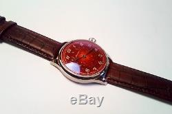 Molnija 18J Soviet USSR Red Dial Classic Elegant Marriage Pocket Watch Movement