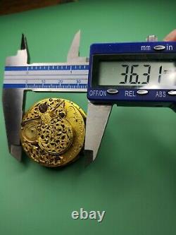 Morier, London, Rare Verge Repeater Pocket Watch Movement Circa 1730 (K33)