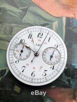 Mouvement Chronographe De Poche LIP 1910 French Pocket Watch Movement Taschéuhr