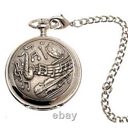 Musical Pocket Watch Double Hunter Mechanical Movement 43