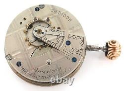 Nice 1888 Waltham 18s 11j Lever Set Mens Pocket Watch Movement, Dial & Crown