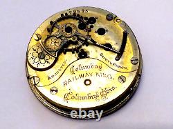 Nice 18sz Columbus Railway King 2 tone Hunting pocket watch. Good Balance- Repai