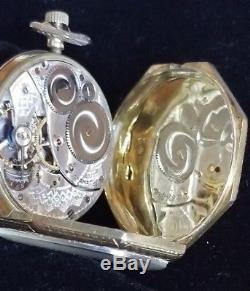 Nouveau, Elgin Solid 14k Yellow Gold Pocket Watch, 12s OF 17j Movement Ca. 1922