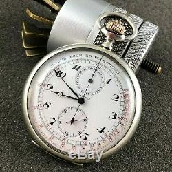 Old Longines Pocket Watch Chronograph High Grade Movement