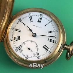 Old Longines Solid Gold 18k And Enamel Pocket Watch High Grade Movement