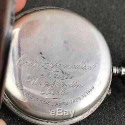 Old Ulysse Nardin Silver Pocket Watch Chronograph High Grade Movement