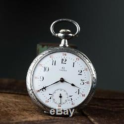 Old pocket watch Omega antiques watches wiss exclusive movement enamel lux dial