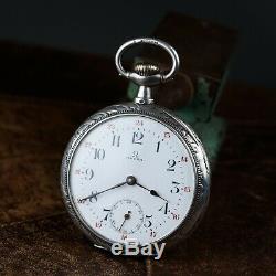 Old pocket watch Omega antiques watches wiss exclusive movement enamel lux dial