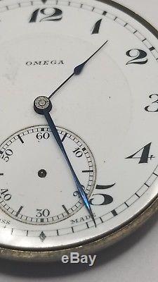 Omega Antique Pocket Watch Movement 17j ticking 40.5 mm double sunk dial F987