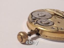 Omega High Quality Pocket Watch Movement Custom Dial C. 1900 Working Condition