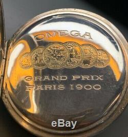 Omega Pocket Watch Grand Prix 1900 Beautiful Movement 1912 Double Hunter
