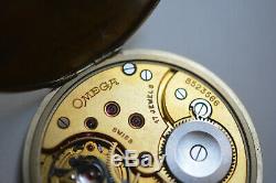 Omega Uhrwerk Handaufzug Zifferblatt für Taschenuhr Bienne Geneve pocket watch