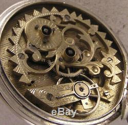 One of a Kind Silver Case and Movement 150-Years-Old Swiss Pocket Watch MINT