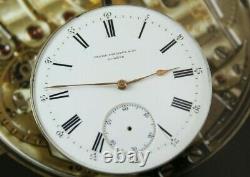 Original PATEK PHILIPPE Pocket Watch Movement & Porcelain Dial. Working! Ca 1895