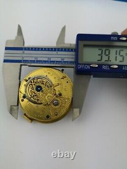 Ornate Verge Pocket Watch Movement by Lipscomb London, Ticking (Z29)