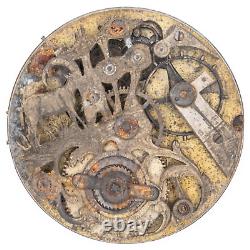Partial 49.5 mm x 12.3 mm Antique Pocket Watch Movement, Decorated with Animals