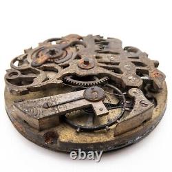 Partial 49.5 mm x 12.3 mm Antique Pocket Watch Movement, Decorated with Animals