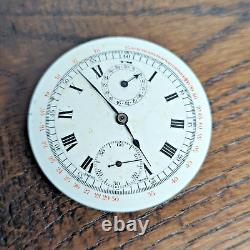 Partial Swiss Chronograph Pocket Watch Movement for Parts or Repair (S178)