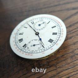 Partial Swiss Chronograph Pocket Watch Movement for Parts or Repair (S178)