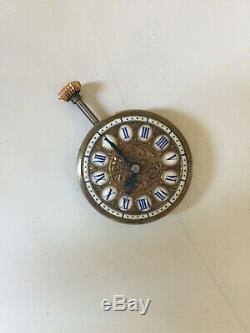 Patek Philippe 1880s small pocket watch movement w original cartouches dial 30mm