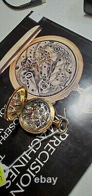 Patek quality Lecoultre movement 18K split second chronograph pocket watch