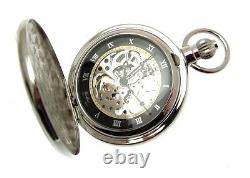Pocket Watch Chrome Black Dial Full Hunter 1199913/1099998