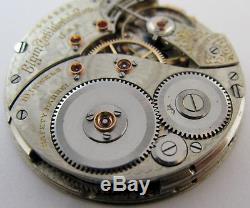 Pocket Watch Elgin 12s movement 19 jewels adj. For parts. OF 24 & 12 Hour dial