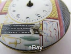 Pocket Watch French Movement, painted porcelain dial chain fusee. Project