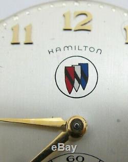Pocket Watch Movement 10s 12s Hamilton 945 23 jewels 5 adj. Dial Buick Logo