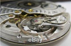 Pocket Watch Movement 10s hamilton 921 21 jewels 5 adj. Dial & hands OF