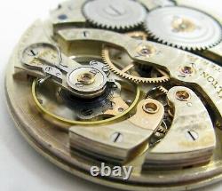 Pocket Watch Movement 12s hamilton 922 MP 23 jewels 5 adj. Dial & hands OF