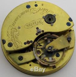 Pocket Watch Movement K Zimmerman at Liverpool, jeweled up & down chain fusee