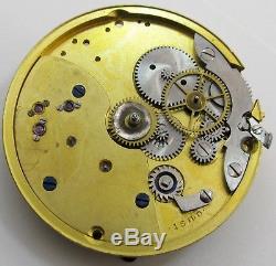 Pocket Watch Movement K Zimmerman at Liverpool, jeweled up & down chain fusee