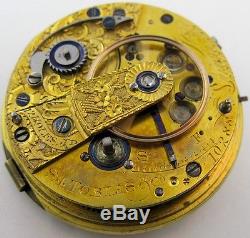 Pocket Watch Movement S. I. Tobias at Liverpool, chain fusee & dustcover