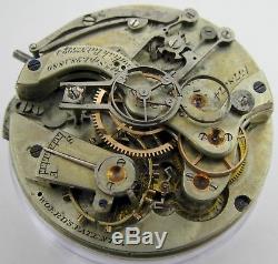 Pocket Watch Movement Waltham 1884 14s split second for project or parts. OF