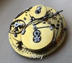 Pocket Watch Movement With repeater and music 1800s Cilinder No Fusee Or Verge