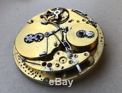 Pocket Watch Movement With repeater and music 1800s Cilinder No Fusee Or Verge