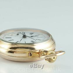 Pocket watch Fine Geneva chronograph experimental movement 18K gold
