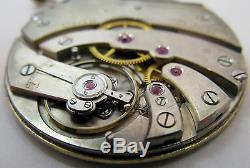 Pocket watch movement Ed. Koehn Geneva 19 jewels 7 adjustments diameter 39.3 mm