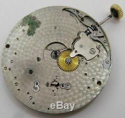 Pocket watch movement Ed. Koehn Geneva 19 jewels 7 adjustments diameter 39.3 mm