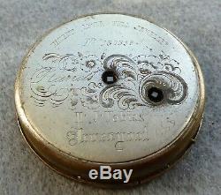Pocket watch movement, working order, Tobias Liverpool, engraved scenery