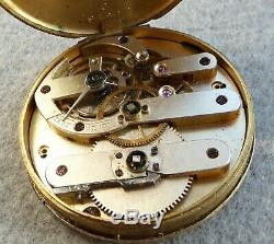 Pocket watch movement, working order, Tobias Liverpool, engraved scenery