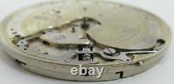 Quality Agassiz Pocket Watch Movement for parts. OF 41.4 mm fit Open Face case