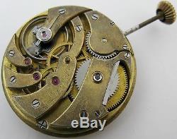 Quality Pocket Watch Movement LeRoy et Cie. Wolf tooth ratchet wheel. OF